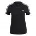 Жіноча футболка adidas 3 Stripe T-Shirt Black/Black/Wht