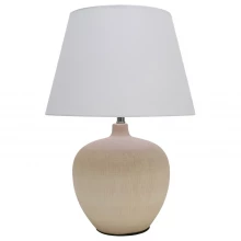 Other Table Lamp Pink Glazed Ceramic Base and White Fabr