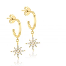 Be You 9ct Gold North Star CZ Drop Studs