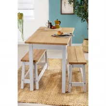 Homelife Solid Pine Bench Table Dining Set