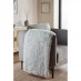 Homelife Fluffy Long Pile Throw with Sherpa Reverse Silver