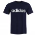 Мужская футболка с коротким рукавом adidas Essentials Single Jersey Linear Embroidered Logo T-Shirt Mens Navy Linear