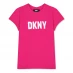 Детская футболка DKNY Logo T Shirt Rspbrry 483