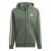Чоловіча куртка adidas Fleece 3-Stripes Full-Zip Hoodie Mens Green Oxide