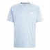 Мужская футболка с коротким рукавом adidas Classic 3 Stripe Sereno T Shirt Mens Blue/White