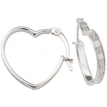 Be You Silver Stardust Heart Hoops