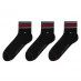 Tommy Hilfiger 3 Pack Sports quarter Socks Mens Black
