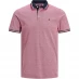 Jack and Jones Paulos Tipped Pique Short Sleeve Polo Shirt Rio Red