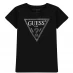 Guess Girl's Core Logo T Shirt Black A996 JBLK