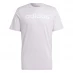 adidas Essentials Single Jersey Linear Embroidered Logo T-Shirt Mens Silver Linear