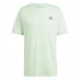adidas Essentials Single Jersey Linear Embroidered Logo T-Shirt Mens Green Spark SL