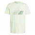 adidas Essentials Single Jersey Linear Embroidered Logo T-Shirt Mens Green Illus BOS