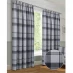 Home Curtains Braemar Check Faux Wool Pencil Pleat Curtains Grey