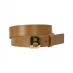 Boss Icon Logo Buckle Leather Belt Med Beige 261