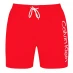 Calvin Klein Large Logo Swim Shorts Red