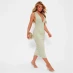 I Saw It First Plunge Cross Back Ruched Bodycon Midi Dress SAGE