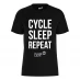 Plain Lazy Plain Lazy Cycle Sleep Repeat T-Shirt Black