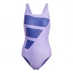 adidas Big Bars Swim Suit Womens Violet/White