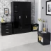 Homelife Carleton 4 Piece Gloss Bedroom Set Black/Black