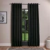 Homelife Basketweave Lined Pair of Curtains Black