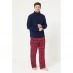 Studio Zip Fleece Check Pyjama Set Navy/Red