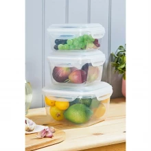 Homelife 3 Pack Clip Lock Plastic Storage Containers