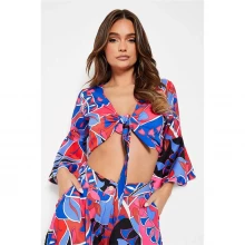 Жіноча куртка I Saw It First Printed Knot Front Flared Sleeve Top