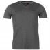 Мужская футболка с коротким рукавом Pierre Cardin V Neck T Shirt Mens Charcoal Marl