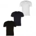Мужская футболка с коротким рукавом Donnay Three Pack V Neck T Shirt Mens White/Blck/Navy
