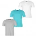 Мужская футболка с коротким рукавом Donnay Three Pack V Neck T Shirt Mens Wht/Aqua/GreyM