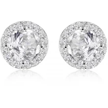 Be You Silver CZ Halo Studs