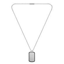 Boss Gents BOSS ID Brushed Stainless Steel Dog Tag Necklace
