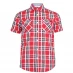 Мужская рубашка Lee Cooper SS Check Shirt Mens Red/White/Black