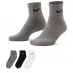 Шкарпетки Nike Three Pack Quarter Socks Mens Blk/Gry/Wht