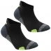 Karrimor 2 Pack Running Socks Junior Black/Fluo
