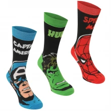 Marvel 3 Pack Crew Socks Mens