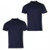 Мужская футболка поло Donnay Two Pack Polo Shirts Mens Navy