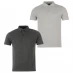 Мужская футболка поло Donnay Two Pack Polo Shirts Mens GreyM/Char M
