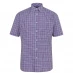 Мужская рубашка Pierre Cardin Cardin Short Sleeve Shirt Mens Purple/Navy Chk