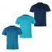 Мужская футболка с коротким рукавом Donnay 3 Pack T Shirts Mens Teal/Turq/DkBlu