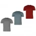Мужская футболка с коротким рукавом Donnay 3 Pack T Shirts Mens Burg/StBlu/Char