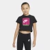 Детские джинсы Nike Air Cropped T-Shirt Junior Girls Black