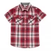 Детская рубашка Lee Cooper Short Sleeve Check Shirt Junior Boys Red/White/Black