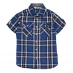 Детская рубашка Lee Cooper Short Sleeve Check Shirt Junior Boys Navy/Royal/Whte