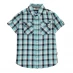 Детская рубашка Lee Cooper Short Sleeve Check Shirt Junior Boys Turq/Navy/White