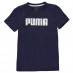 Детская футболка Puma Logo T Shirt Junior Boys Navy/White