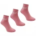 Женские носки Everlast Quarter Socks 3 Pack Junior Pink