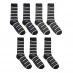 Kangol Formal Socks 7 Pack Bk Ch Nv Stripe