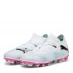 Puma Future 7 Match Rush Junior Firm Ground Football Boots White/Blk/Pink