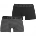 Мужские трусы Firetrap 2 Pack Boxer Shorts Black/Stripe